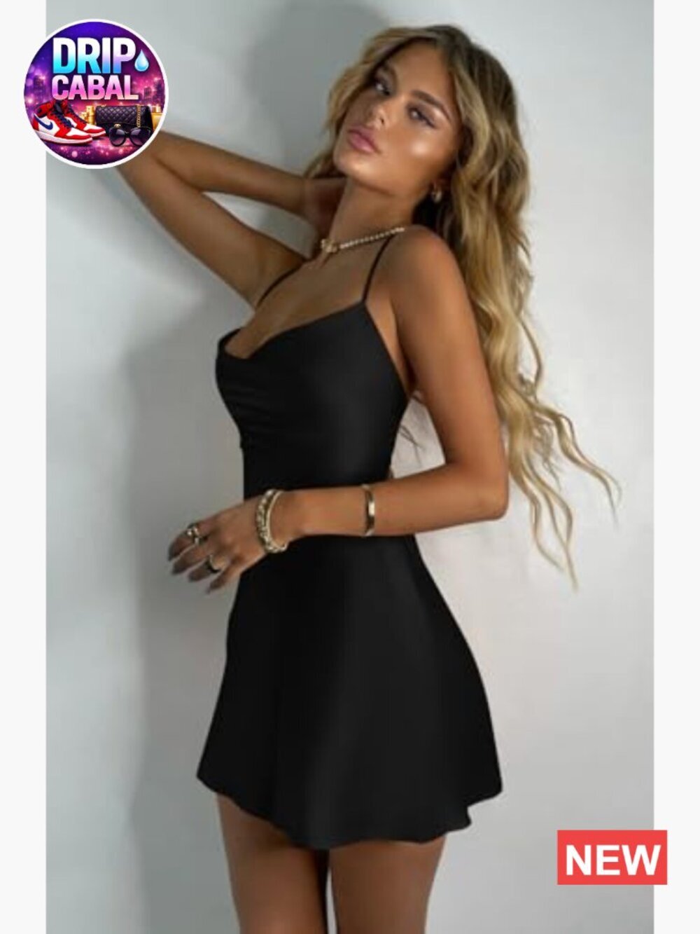 Women's Satin Square Neckline Mini Cocktail Dress Backless Lace-Up Sleeveless - Picture 2 of 7